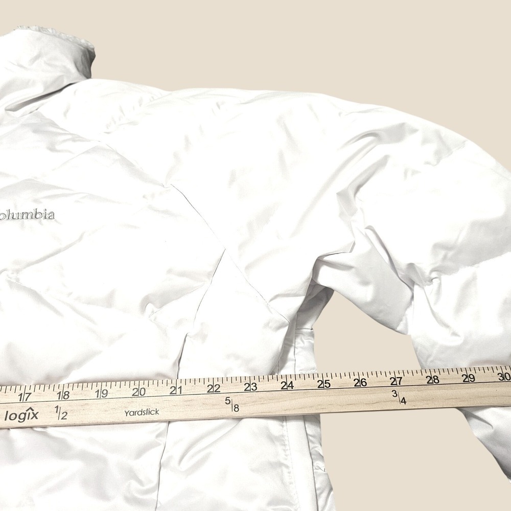 Columbia Lay D Down Jacket Plus Size 2X White Omni-Heat Puffer Ski Coat Faux Fur - Picture 7 of 11